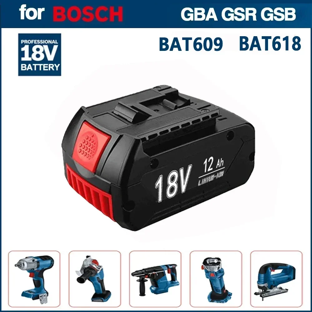 New 100% Original 12.0Ah For  BOSCH 18Volt  LITHIUM-ION BATTERY GBA18V Professional GBA GSR GSB BAT609 (KC) Rechargeable Battery