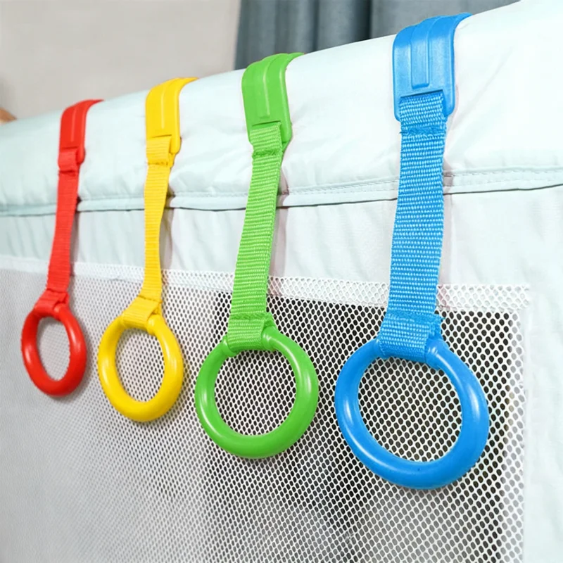 2/3/4 Peças Anéis de Puxar para Bebês, para Berços e Cercadinhos, Anel de Treinamento de Equilíbrio, Ganchos de Apoio para Bebês, Pingente Suspenso para Cama, Segurança Infantil Doméstica