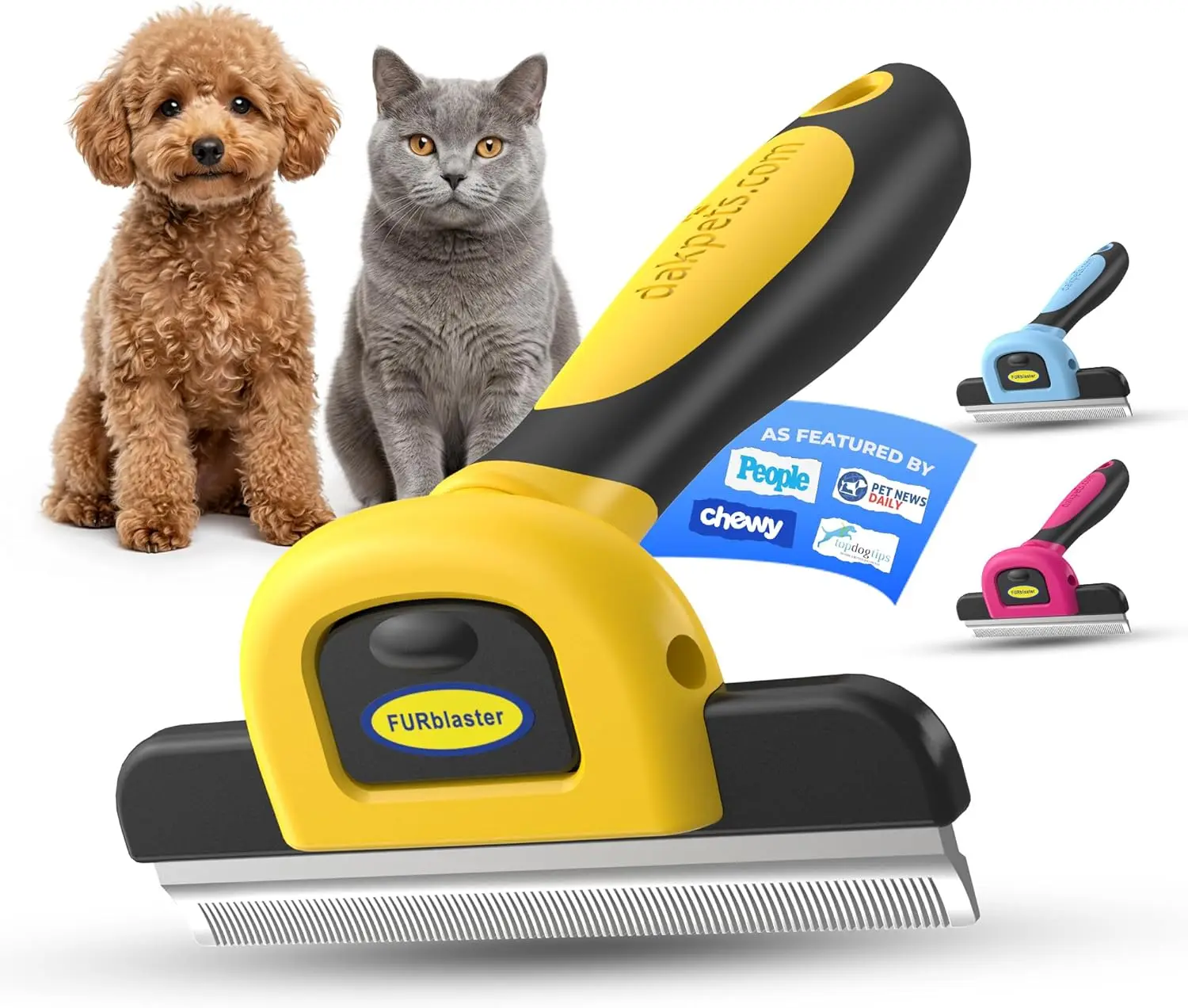 

Stainless Steel Deshedding & Dematting Tool for Cats and Dogs, Professional Pet Grooming Fur Brush, Reduces Shedding