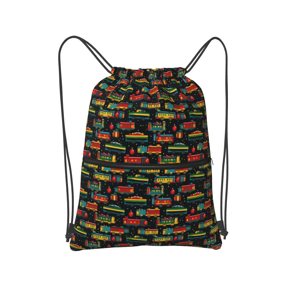 

Cartoon Train Models Display Design Backpacks Portable Drawstring Bundle Pocket Shoes Bag Book Bags for Travel Students