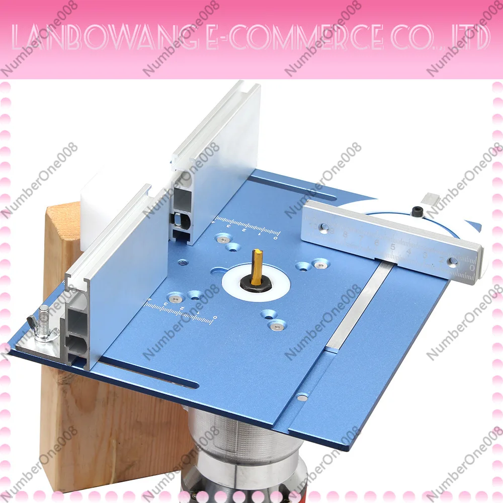 C8 Router Table Insert Plate Aluminum Table Saw Insert for Woodworking with Fence Push Block for Router Table