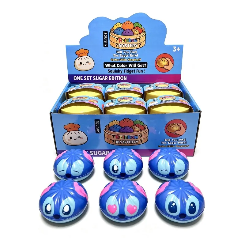 Multiple Expression Stitch Dumpling Blind Box Toy, Portable Fidget Squishy, Kid Party Favor Birthday Present