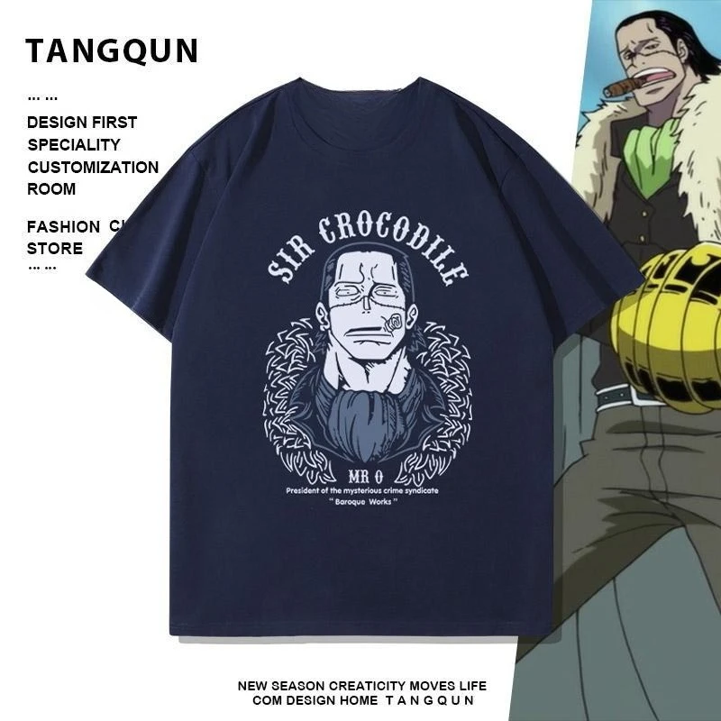 

One Piece One Piece Animation Clocdar Men's Summer Trend Leisure Trend Brand Pure Cotton Printing