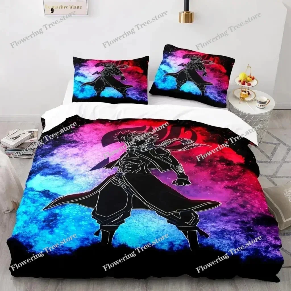 

3D Print Fairy Tail Anime Natsu Bedding Set Duvet Cover Bed Set Quilt Cover Pillowcase Comforter king Queen Size Boys Adult029