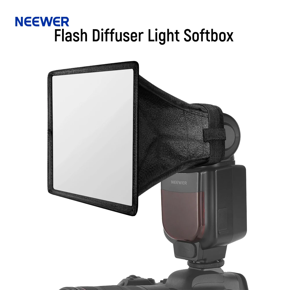 Neawer Universele Flitser Diffuser Licht Softbox 5 "X 4" Inklapbaar Met Opbergtas Compatibel Met Canon Nikon Sony