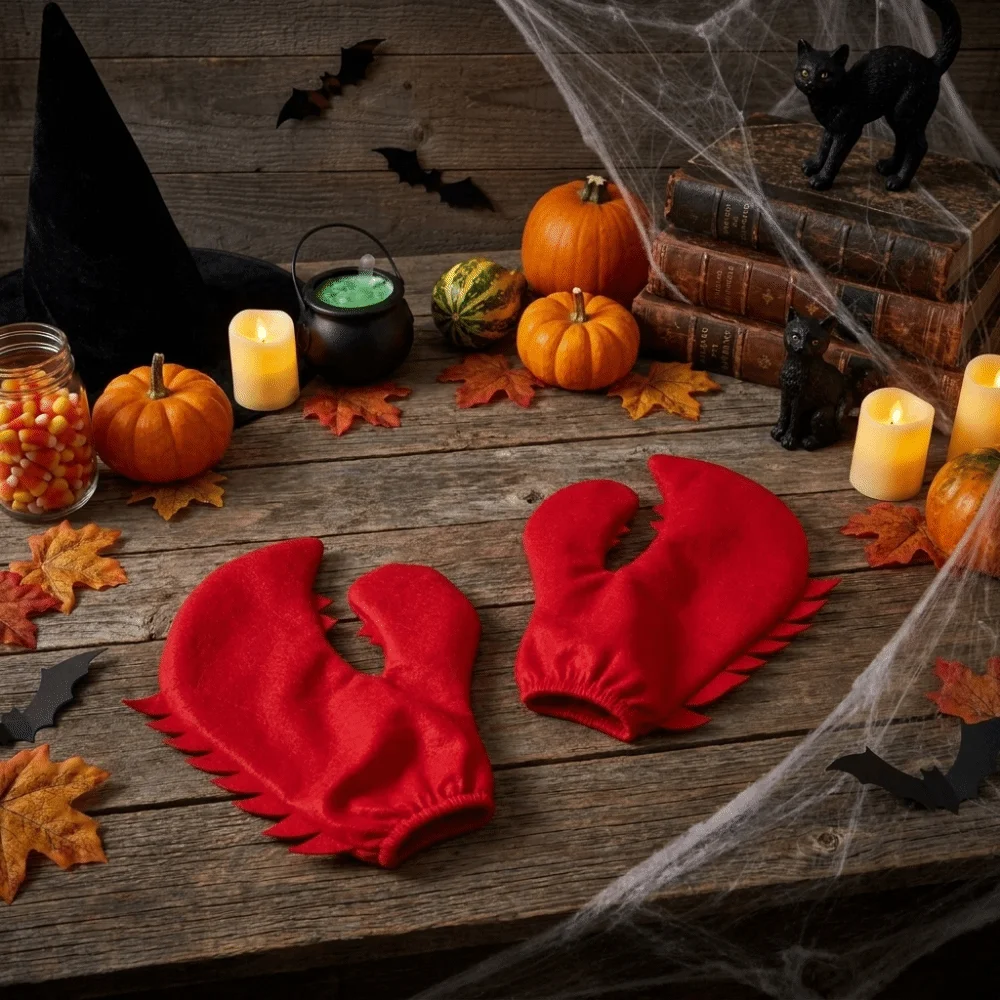 Creative Cartoon Crab Pliers Gloves Creative Funny Dress Up Mitten Polyester Halloween Cosplay Gloves Halloween