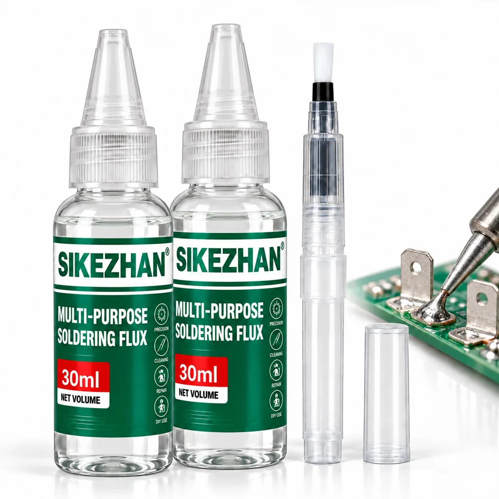 30ml Soldering Flux Kit 2 Bottles with Refillable Fine Brush Applicator for Electronics PCB Circuit Board Repair Soldering Work
