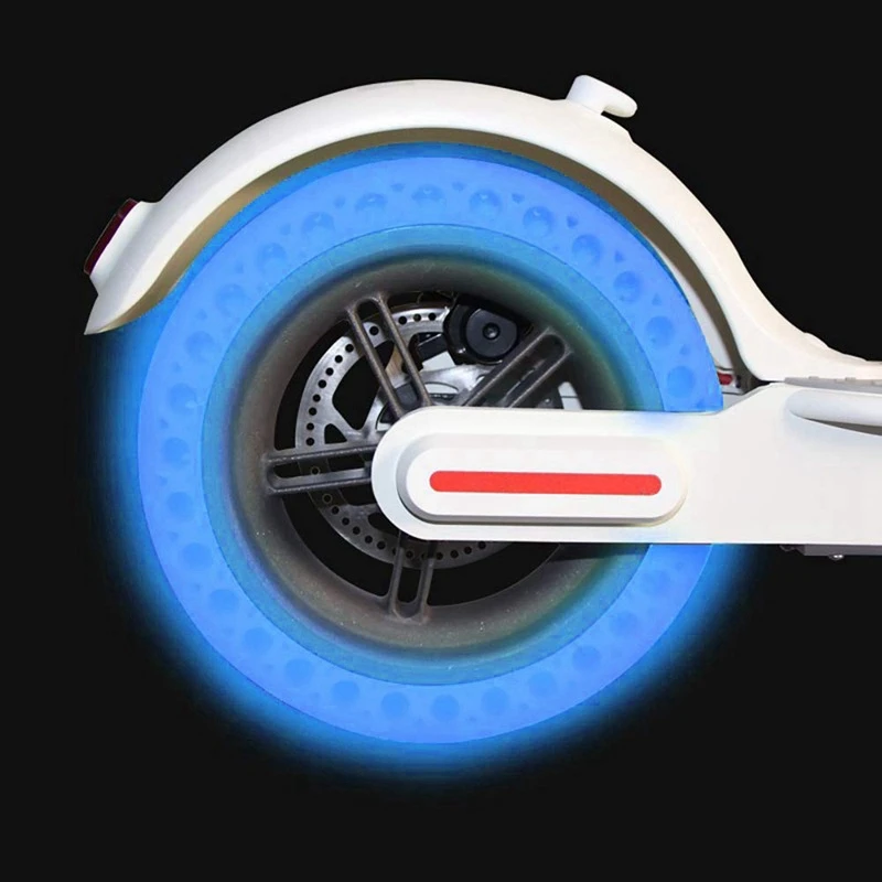 8.5-Inch Fluorescent Tire Honeycomb Rubber Solid Luminous Tire Tubeless Tyre for Mijia M365 Electric Scooter Blue Light