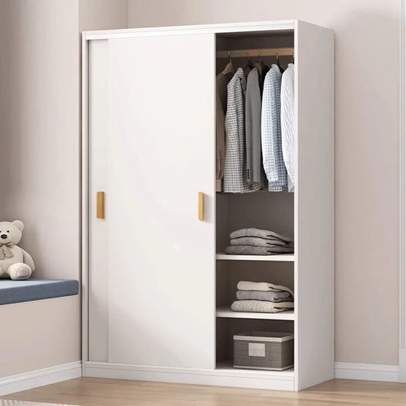 Wooden Modern Wardrobe Kids Fabric Cabinet Partitions Cupboard Storage Organizer Closet Bedroom Guarda Roupa Home Furniture