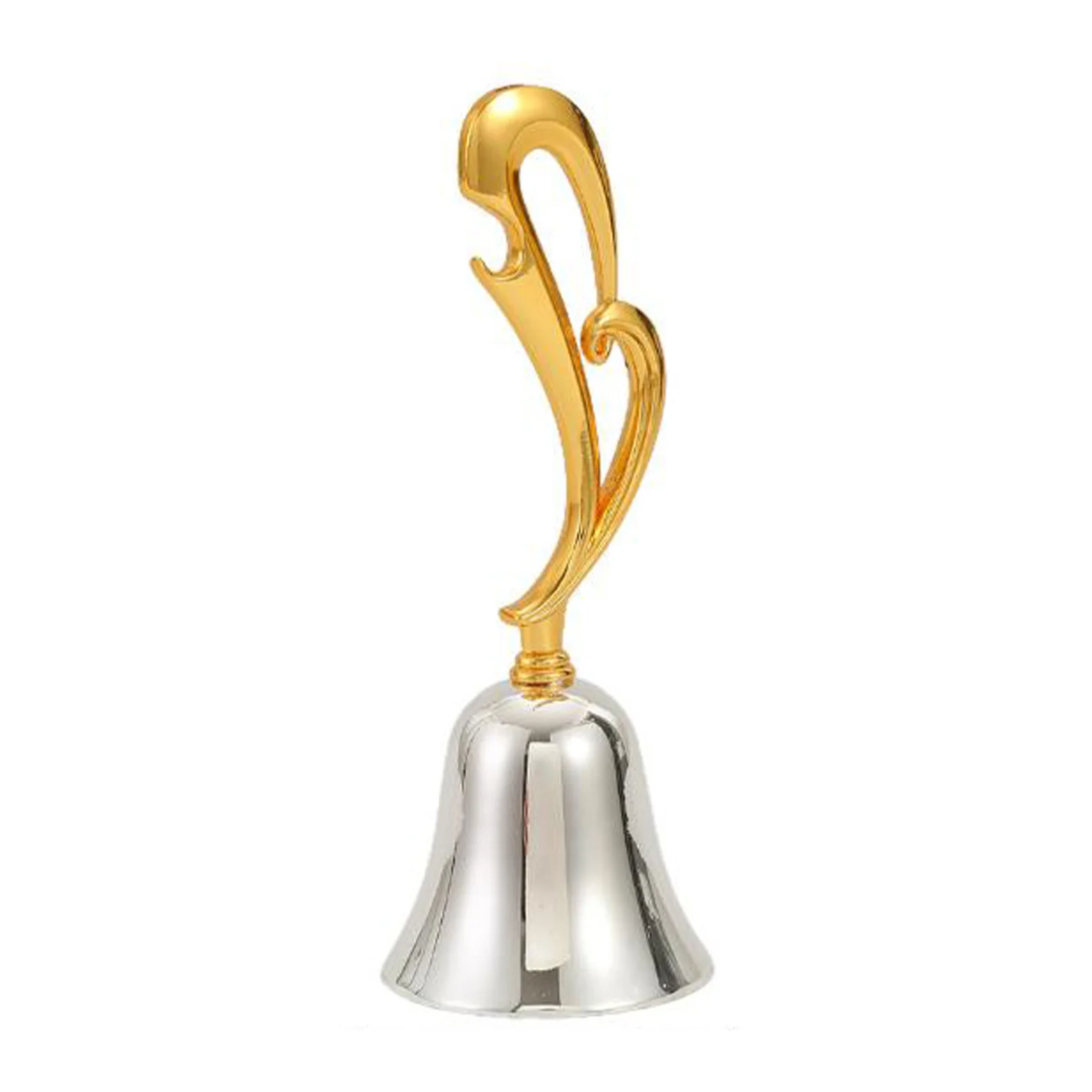 Elegant Hand Bells for Adults - Gold Handle Zinc Alloy Metal Call Bell Loud Ringing Service Desk Bell for Restaurant Hotel