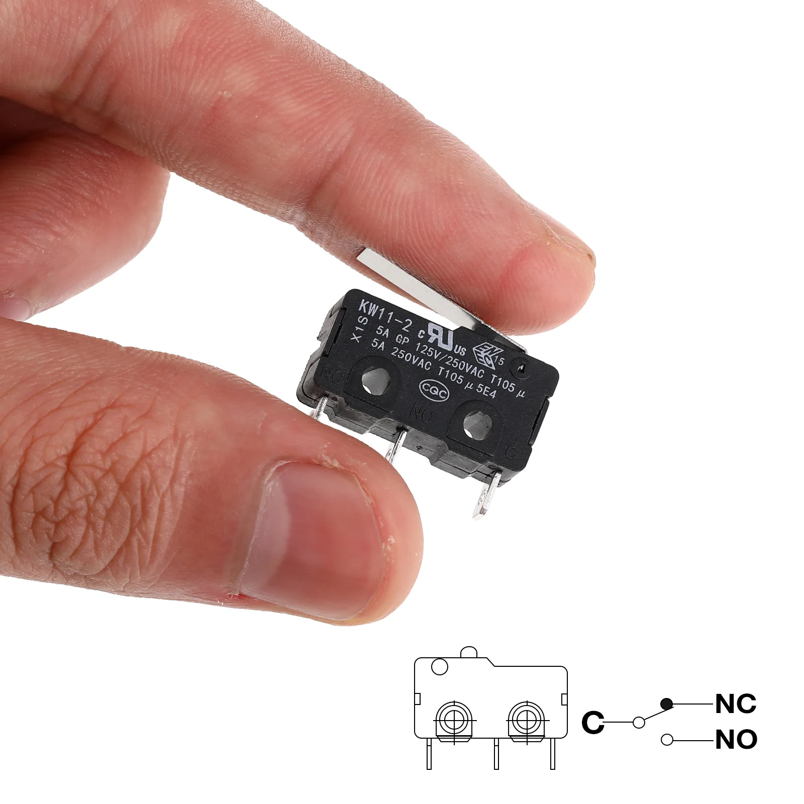 10 Pcs Micro Switch Push Button 10a Momentary Miniature with Level Hinge Lever Controller Large Current