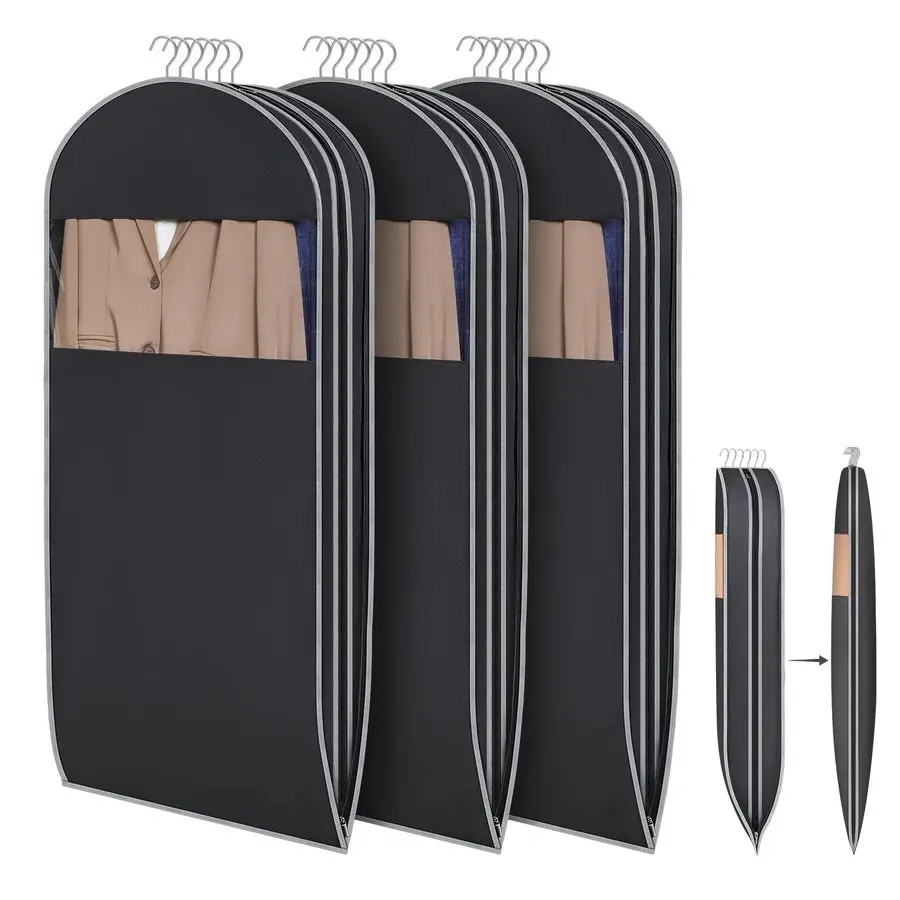 

Компактный подвесной чехол для одежды с самозатягивающейся молнией, 50 дюймов, прозрачный компрессионный чехол для подвесной одежды