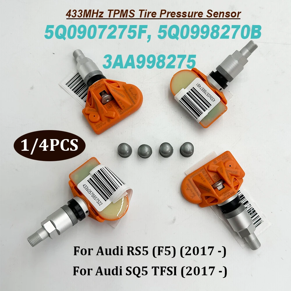 1/4PCS 5Q0907275F 5Q0907275 TPMS 433Mhz Tire Pressure Monitor Sensor 5Q0907275B 3AA998275 5Q0998270 5Q0998270B For A-udi SQ7 TDI