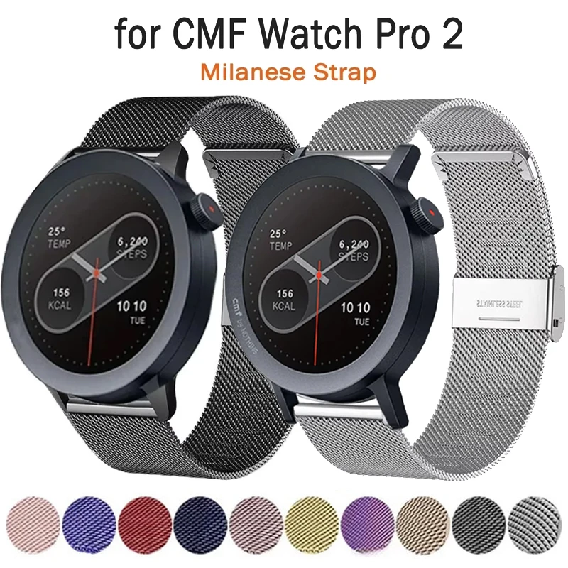 22 mm Milanaise-Armband für CMF by Nothing Watch Pro 2, verstellbares Metallarmband für CMF Watch Pro Smartwatch-Zubehör