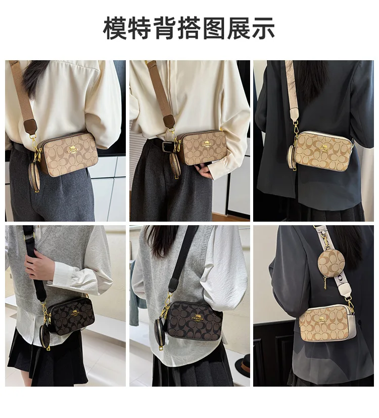 Advanced Women's 2026 New Retro Printed Wide Shoulder Strap Small Square Bag Fashion Single Shoulder Diagonal Cross Bag Trendy