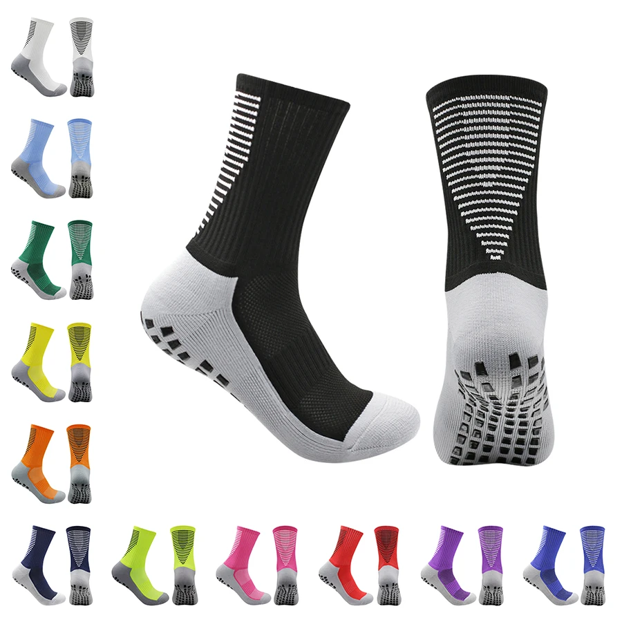 1Pair Football Socks Men Athletic Non Slip Soccer Socks Cushioned Breathable For Running Yoga Basketball Hiking Sports Grip Sock