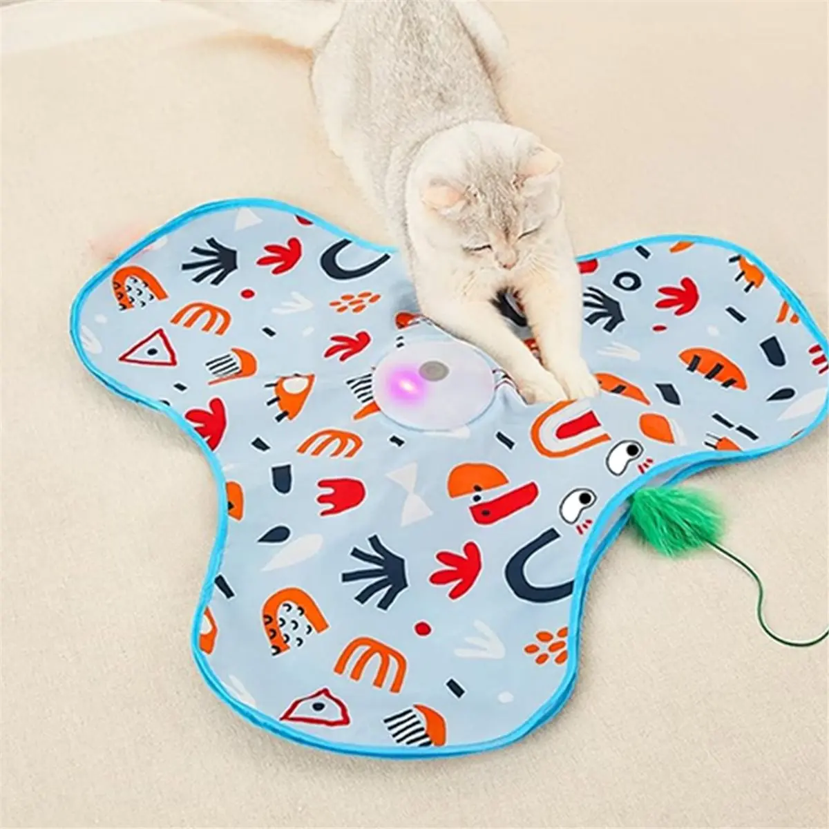 Interactive Cat Toy with Moving , USB Rechargeable, Mouse Sounds