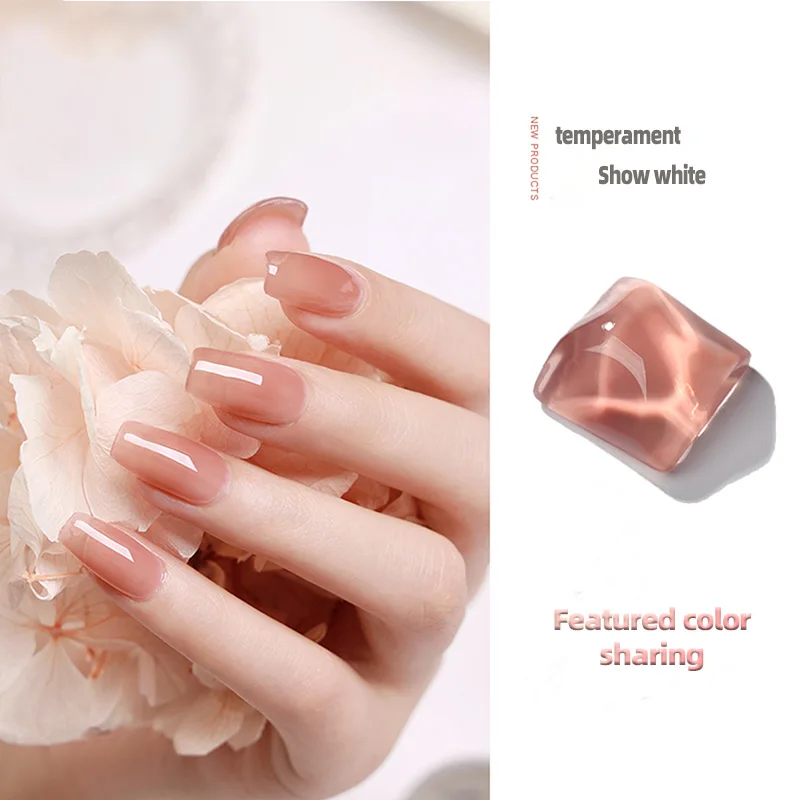 SKVP-Gel semitransparente para uñas, barniz UV de gran capacidad, color Nude, rosa, pudín