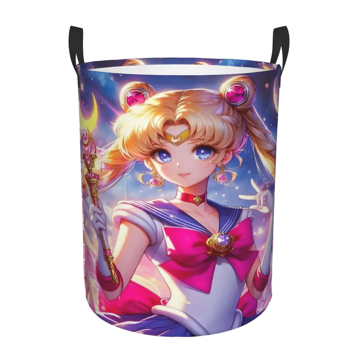 

Custom Sailors Anime Moons Laundry Hamper Large Storage Basket Usagi Tsukino Cartoon Girls Boys Toy Organizer