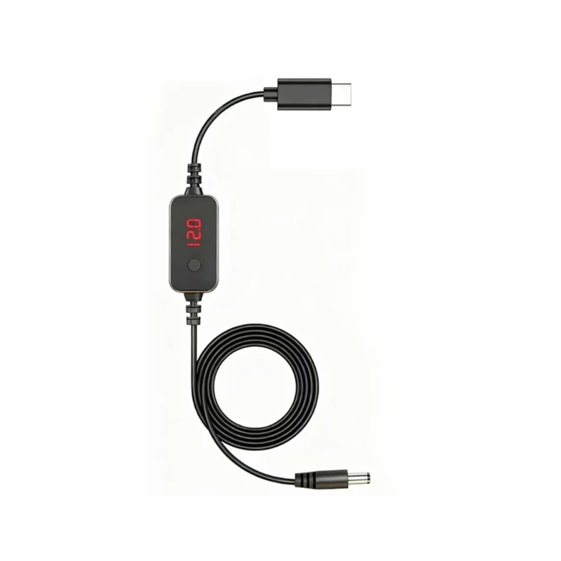  65W Type C to 5.5 x 2.5mm Power Cable with Selectable 5V 9V 12V 15V 20V