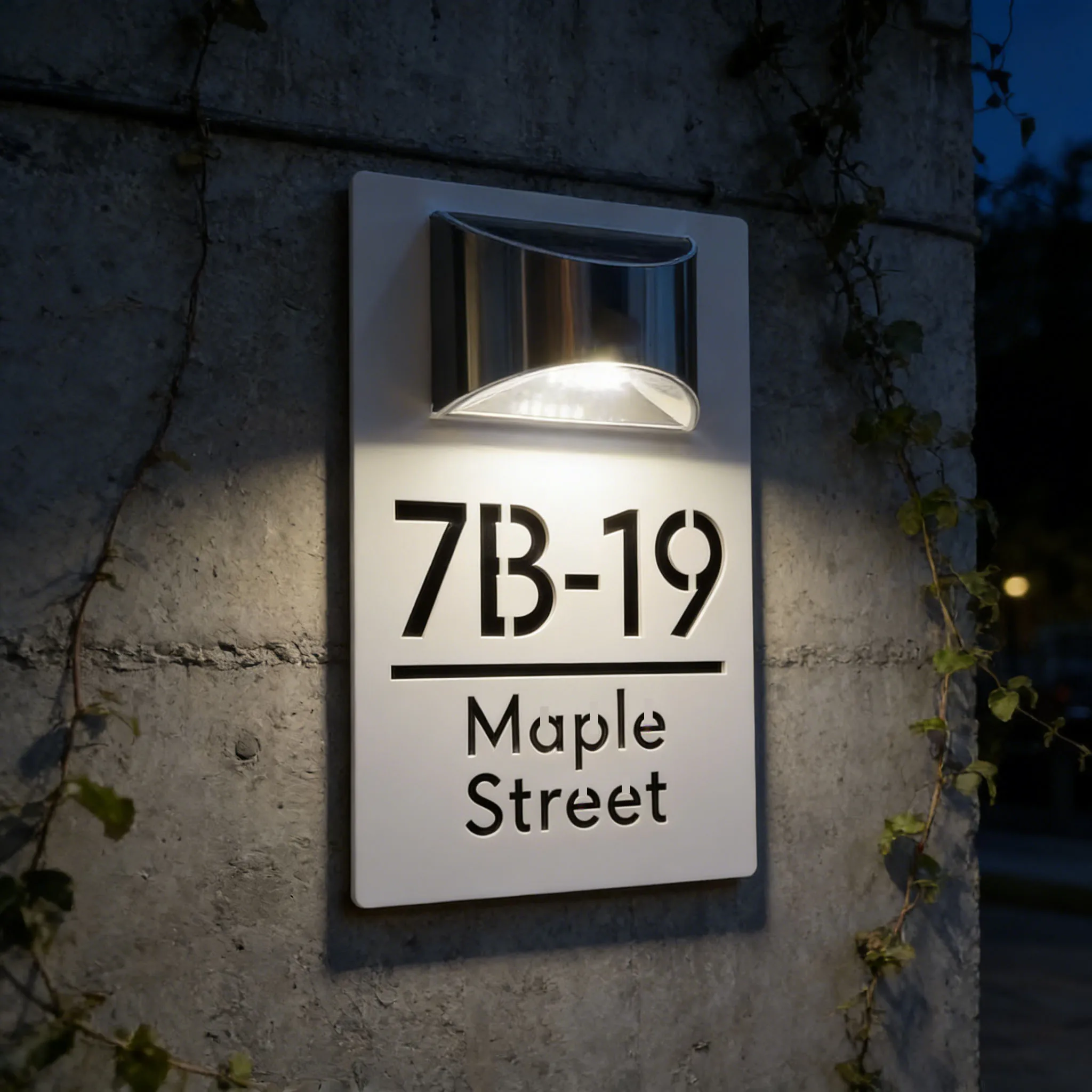 Personalised Solar House Number with led solar Outdoor Light Solar LED House Sign 3D Cut Solar Street sign Family Door Sign