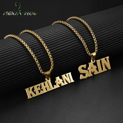 Nextvance Personalized Custom Name Necklace Stainless Steel For Men Big Size Detachable Chain Punk Party Jewelry Gifts