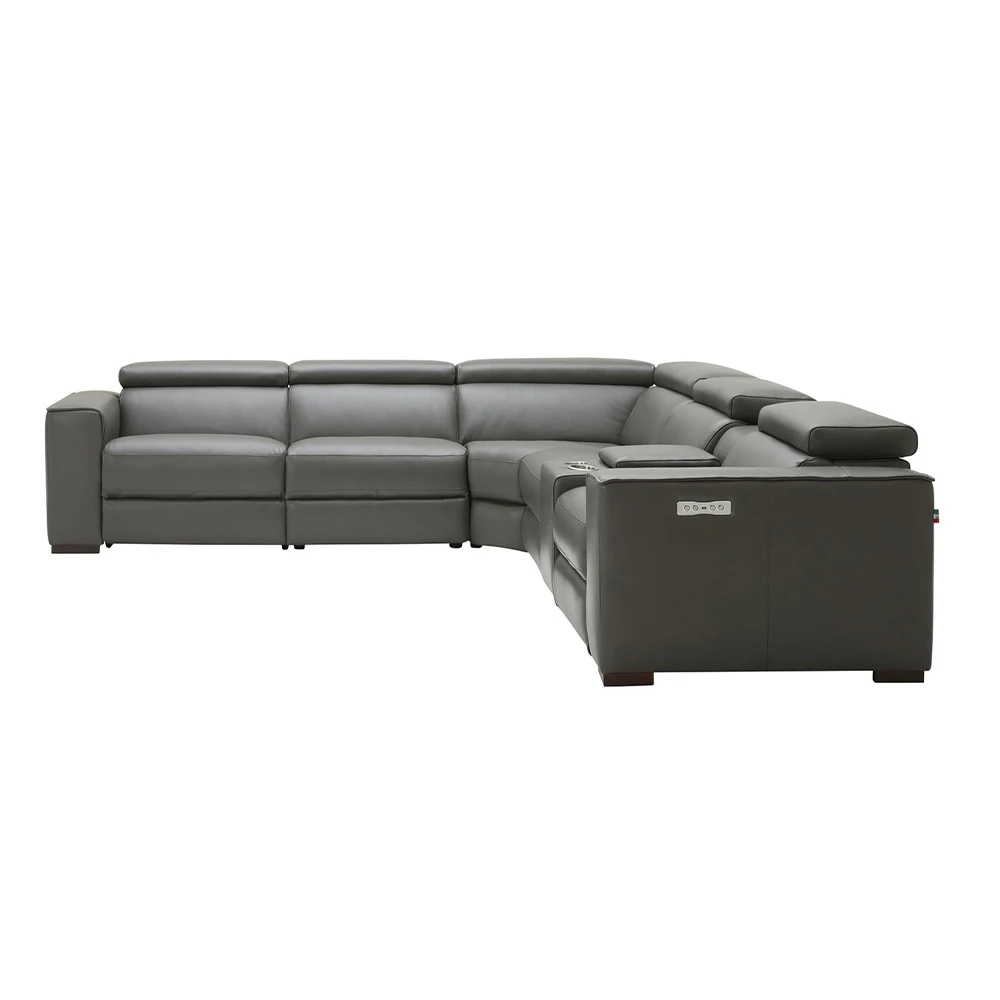 #MINGDIBAO Electric Dual Motor Recliners with Adjustable Headrest & Cup Holder Genuine Leather Power Reclining Sofa Theater Seat