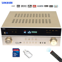 Sunbuck Lossless Bluetooth 1600W 5.1 AV Sound Amplifier Audio 4K  1080P HD DTS Dolby AC-3 Home Theater Power Amplifier