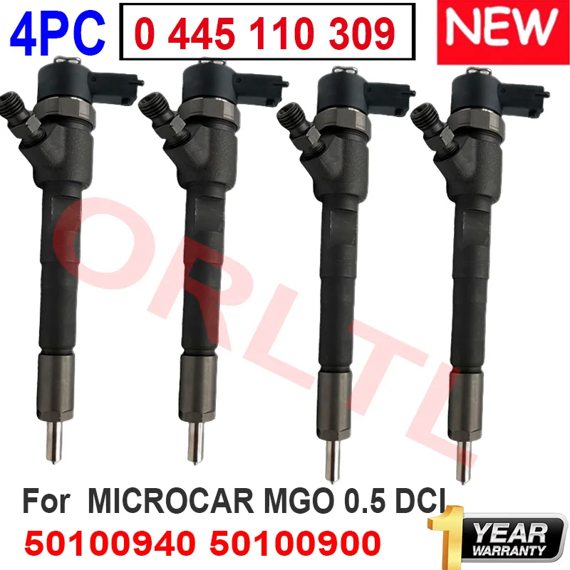 

4PCS 0445110309 Genuine Fuel Injector 0 445 110 309 50100940 50100900 for MICROCAR MGO 0.5 DCI Diesel Common Rail