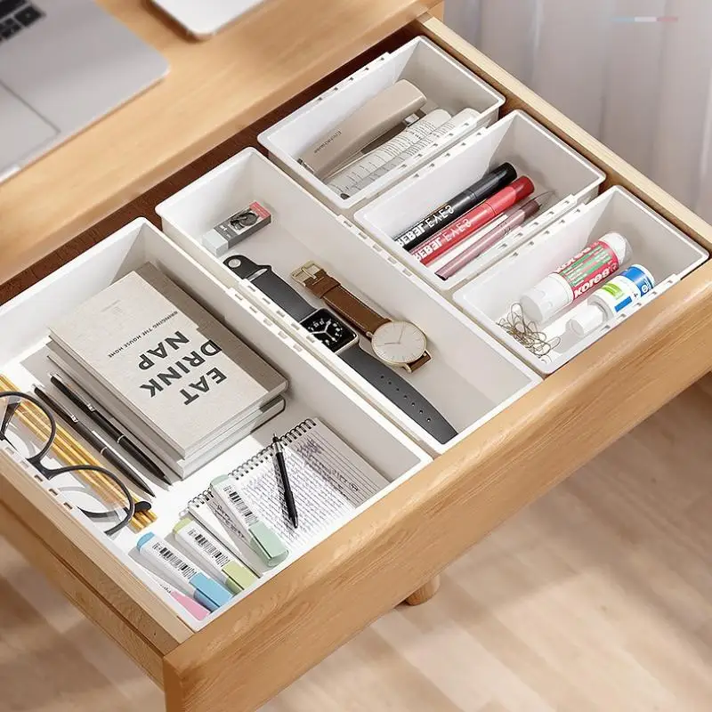 Universal Extendable Drawer Organizer Durable Plastic Multi-Size Desk Drawer Organizer For Makeup Cosmetic Bedroom Dressers Tool