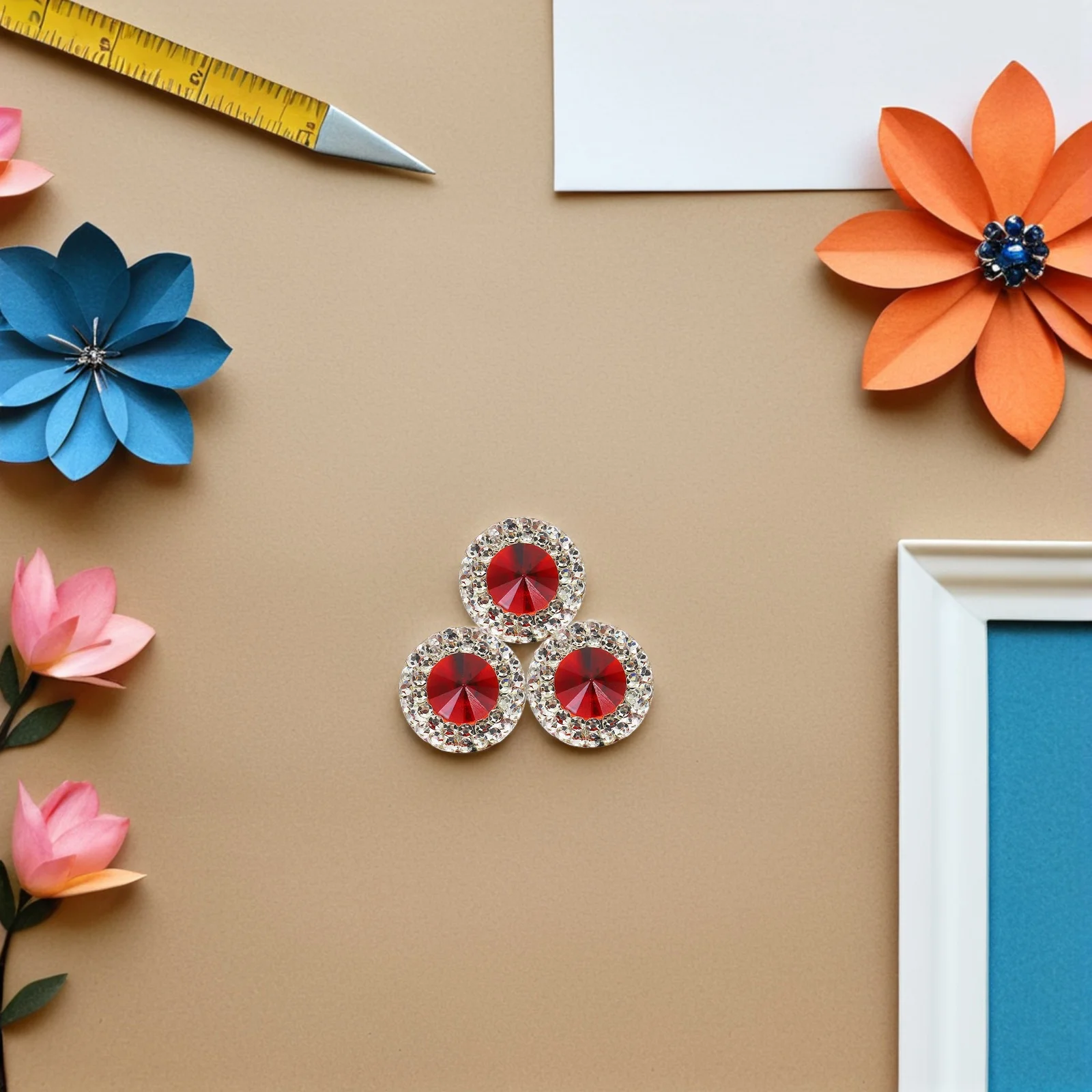 

40Pcs Red Rhinestones Resin DIY Sparkling Round Flatback Crafting Gems for Jewelry Nail Art Embellishments