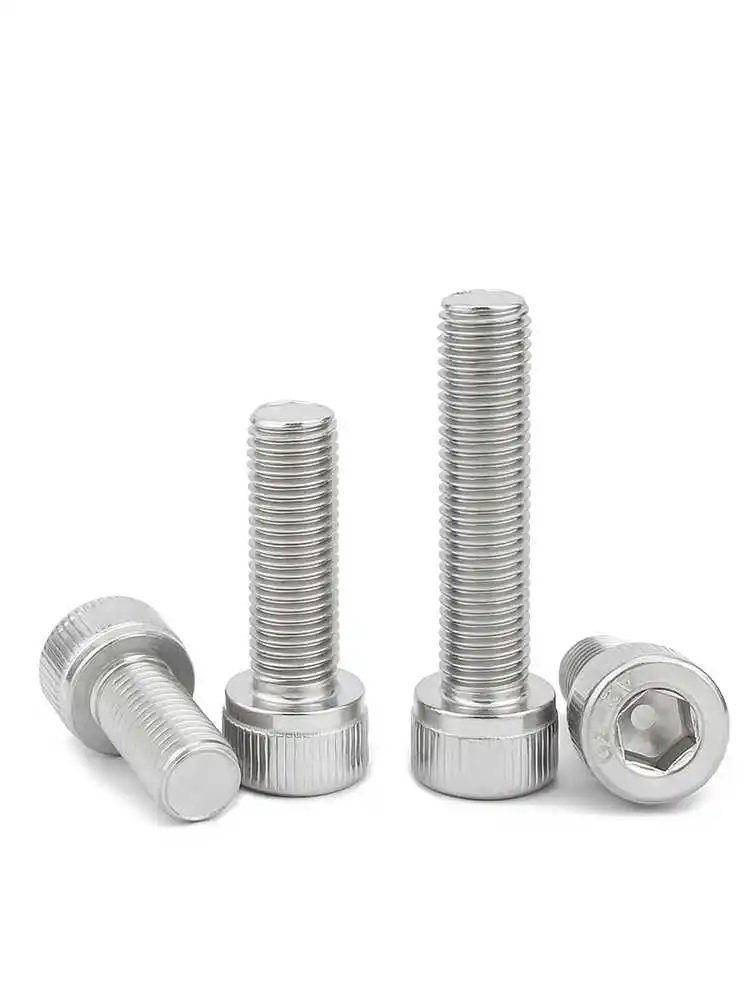 M6 M8 M10 M12 Fine Thread Hex Hexagon Socket Head Cap Screws 304 A2-70 Stainless Steel Allen Bolts Pitch 0.75/1.0/1.25/1.5mm