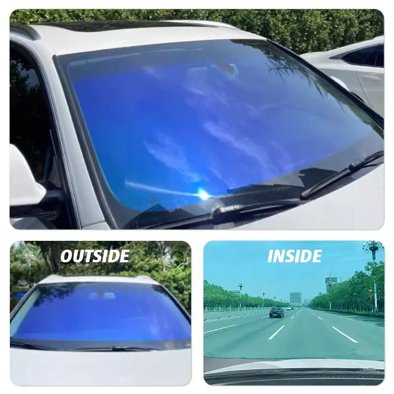 Colorful Chameleon Blue VLT60% Window Tint Solar Film UV Block For Car Front Windshield Rear Windscreen Protection Film