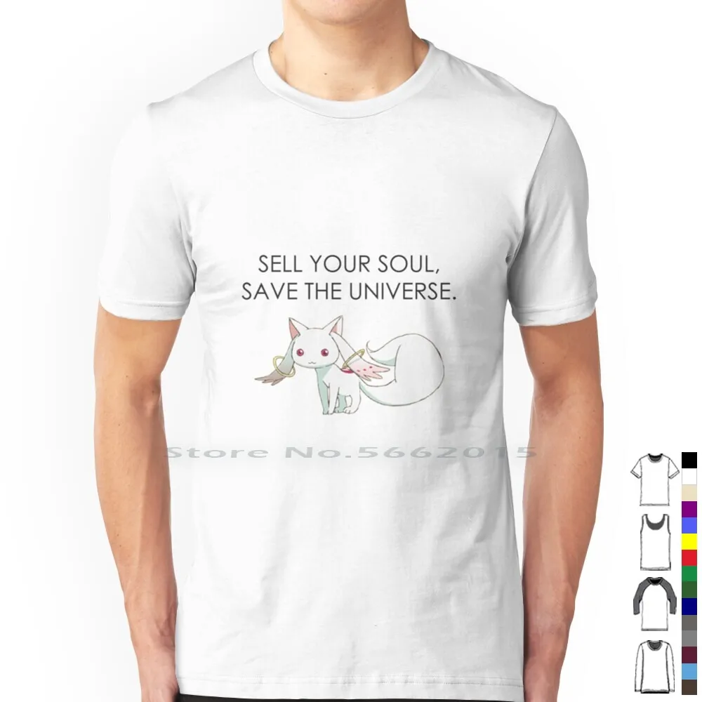 Madoka Magica-Kyubey T Shirt 100% Cotton Kyubey Kawaii Kyubey Cute Magical Girls Magical Girl Anime Kawaii Kyubey Qbey Kyubei