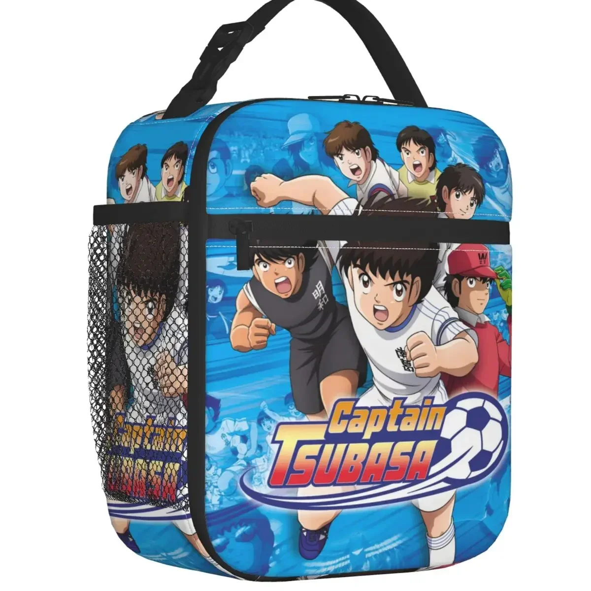 

Custom Captain Tsubasa Anime Lunch Bag Women Thermal Cooler Insulated Lunch Boxes for Student School