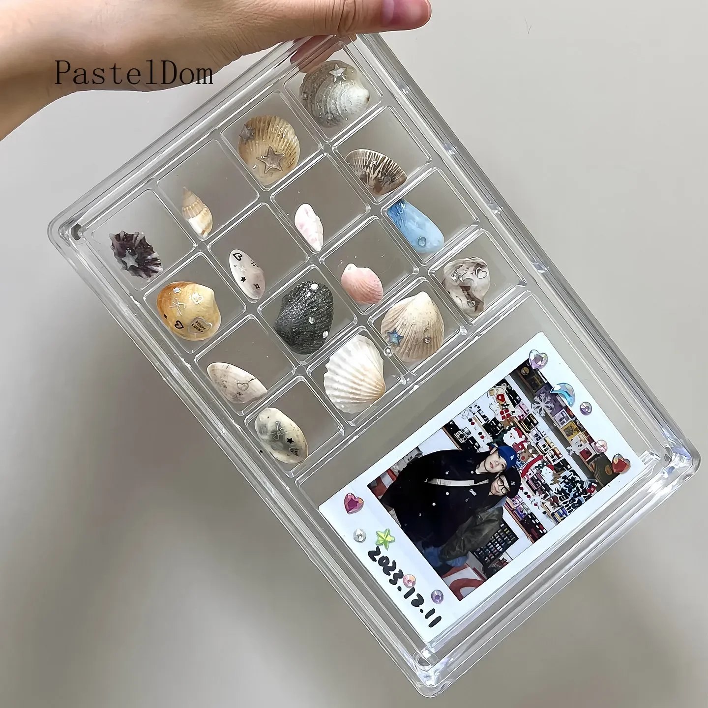 Acrylic Magnetic Display Box, Dual-Purpose Shell Storage & Photo Frame, Mini Collection Case for Conch, Stone & Specimen