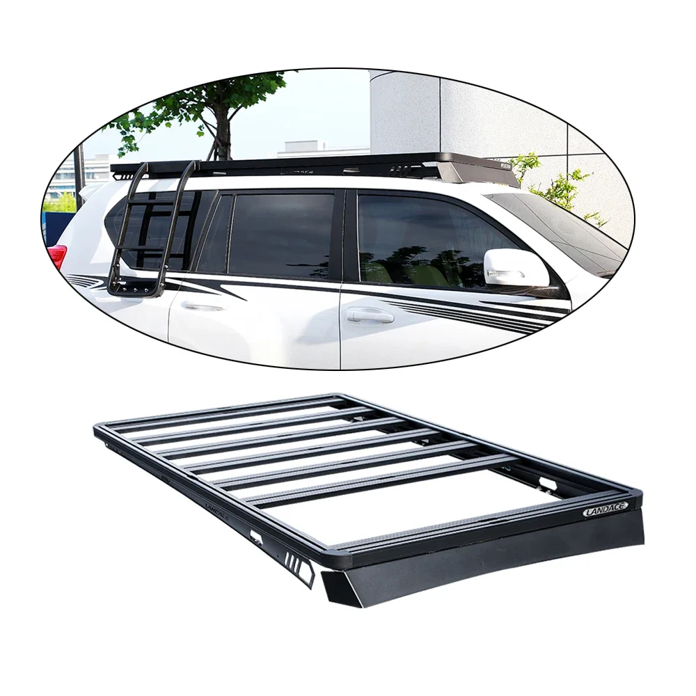 Universal car rack roof 4X4 Aluminium black Cargo Carrier Basket Roof Rack  for Toyota LC200 LC79 LC150