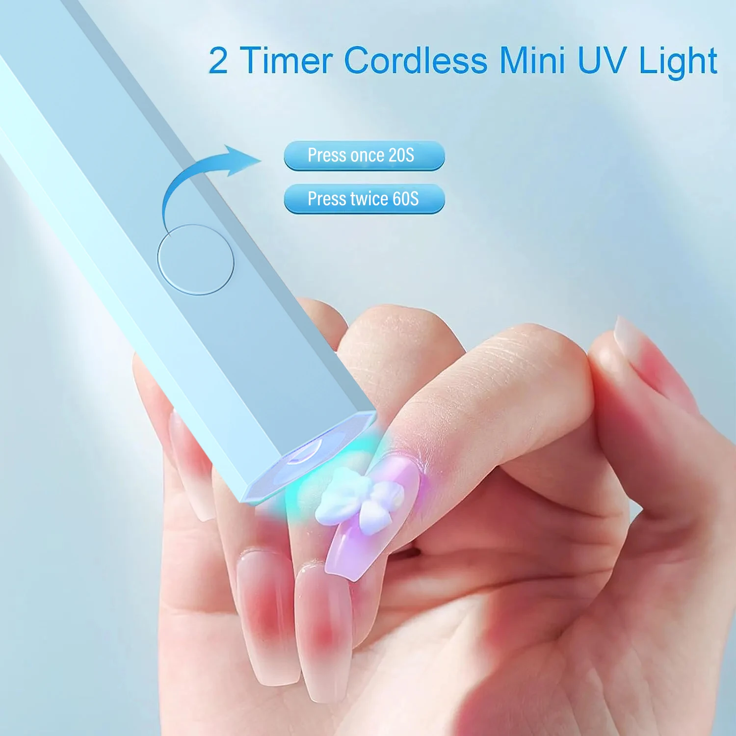 Mini Handheld UV/LED Light for Nails With LED Display Small Portable Mini UV Light for Gel Nail 2 Timer Setting LED Nail Lamp