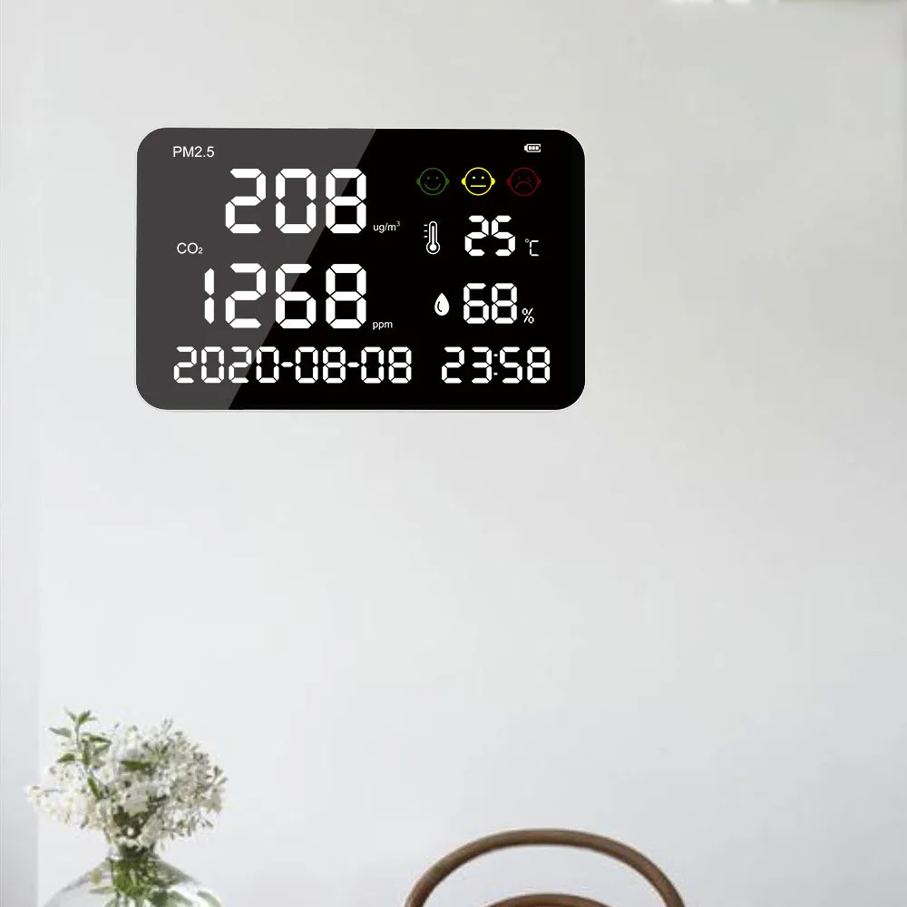 New oversized display wall-mounted PM2.5 carbon dioxide detector wall-mounted CO2 detector CO2 monitor