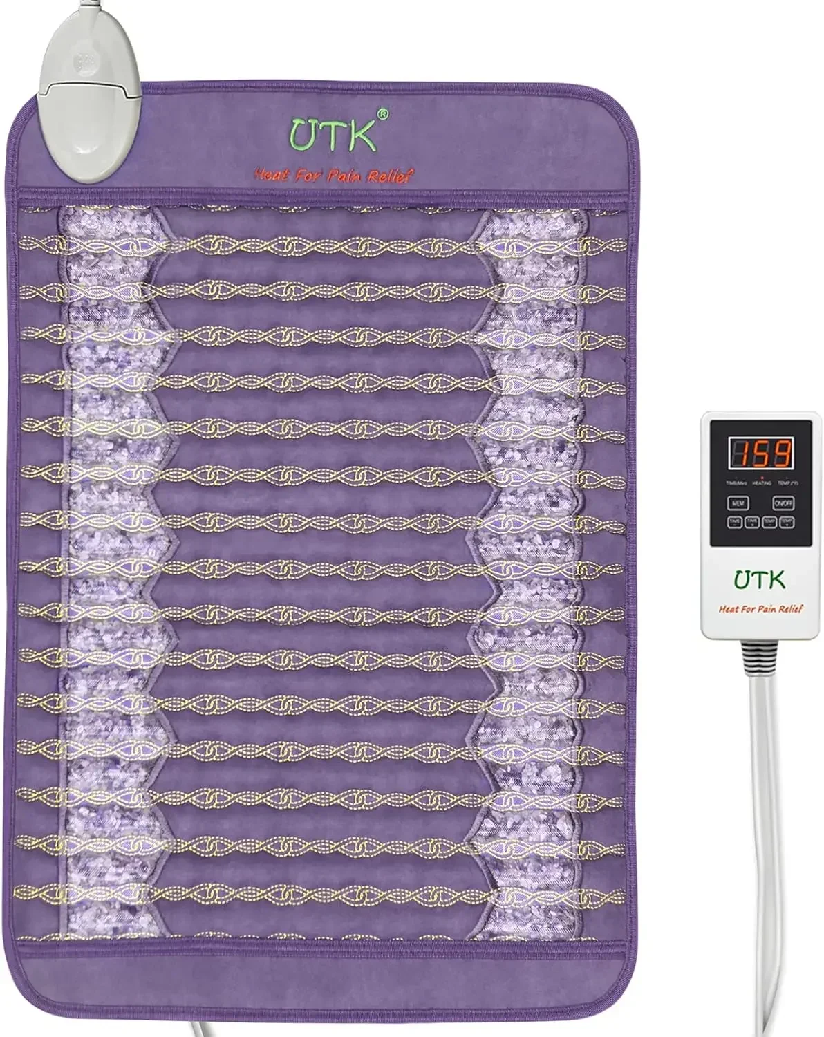 

Far Infrared Heating Pads for Back, 5X Pain Relief Amethyst Heating Pad for Sciatica, Waist, Abdomen, Thigh, Hip, Hotter to 159℉