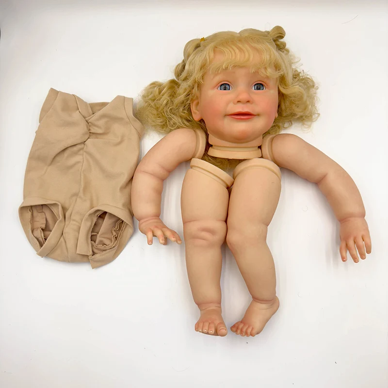 24inch Lifelike Zoe Unfinished Reborn Doll Kit Painted DIY Toy Doll Parts with Blond Hair