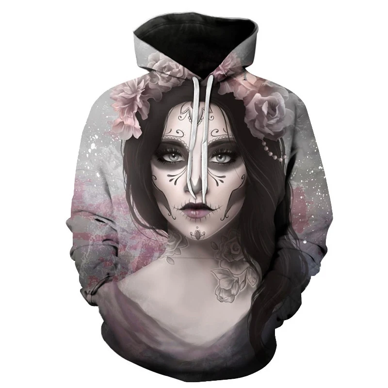 

2021 Spring And Autumn Joker 3D Printing Hoodies Men skull Oversized Hoodie clown Sweatshirt Harajuku Streetwear Pullovers Tops