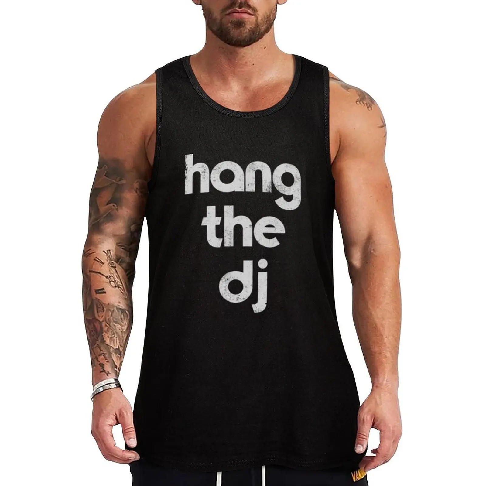 

Dj Disk Jockey Dance Music Hang The Dj Gift Tank Top Gym wear Men's gym vest for men anime t-shirts