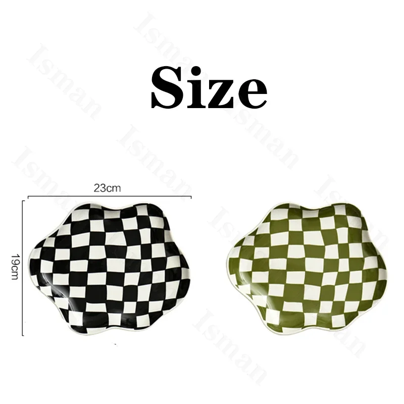 Nordic Ceramic Tray Creative Black White Checkerboard Jewelry Storage Trays Decorative Dessert Dishes Plate Home Decoration