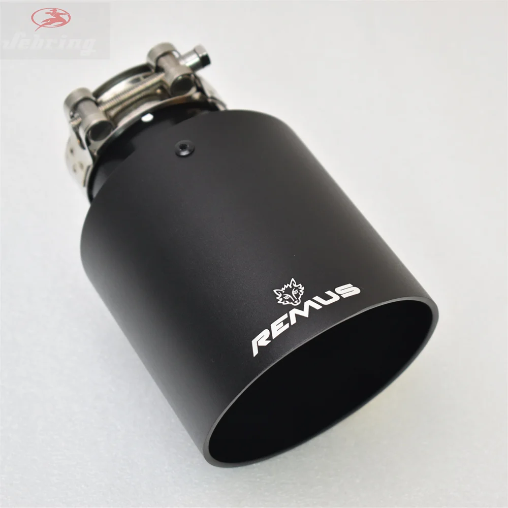 1piece REMUS Aluminum Alloy Matte Black Stainless Steel Exhaust Muffler Car auto parts Modified Tip tail accessories e46 f30 xf