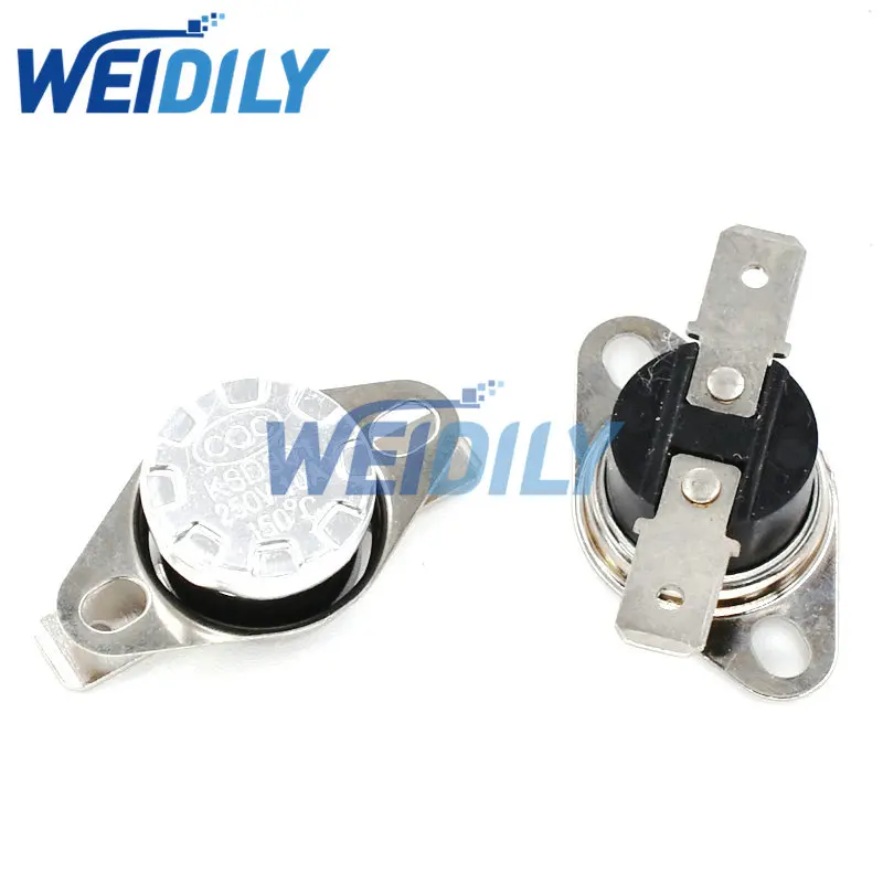 2PCS KSD301 10A 250V 40-135 degree Bakelite KSD301 Normally Close Temperature Switch Thermostat Sensor 45 55 60 65 70 75 80 85