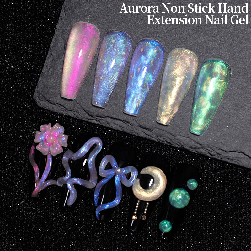 PUENTE 15ML Aurora antiadhésif Extension de main Gel pour ongles constructeur solide Gel pour ongles 3D sculpture fleur tremper UV Gel pour Nail Art