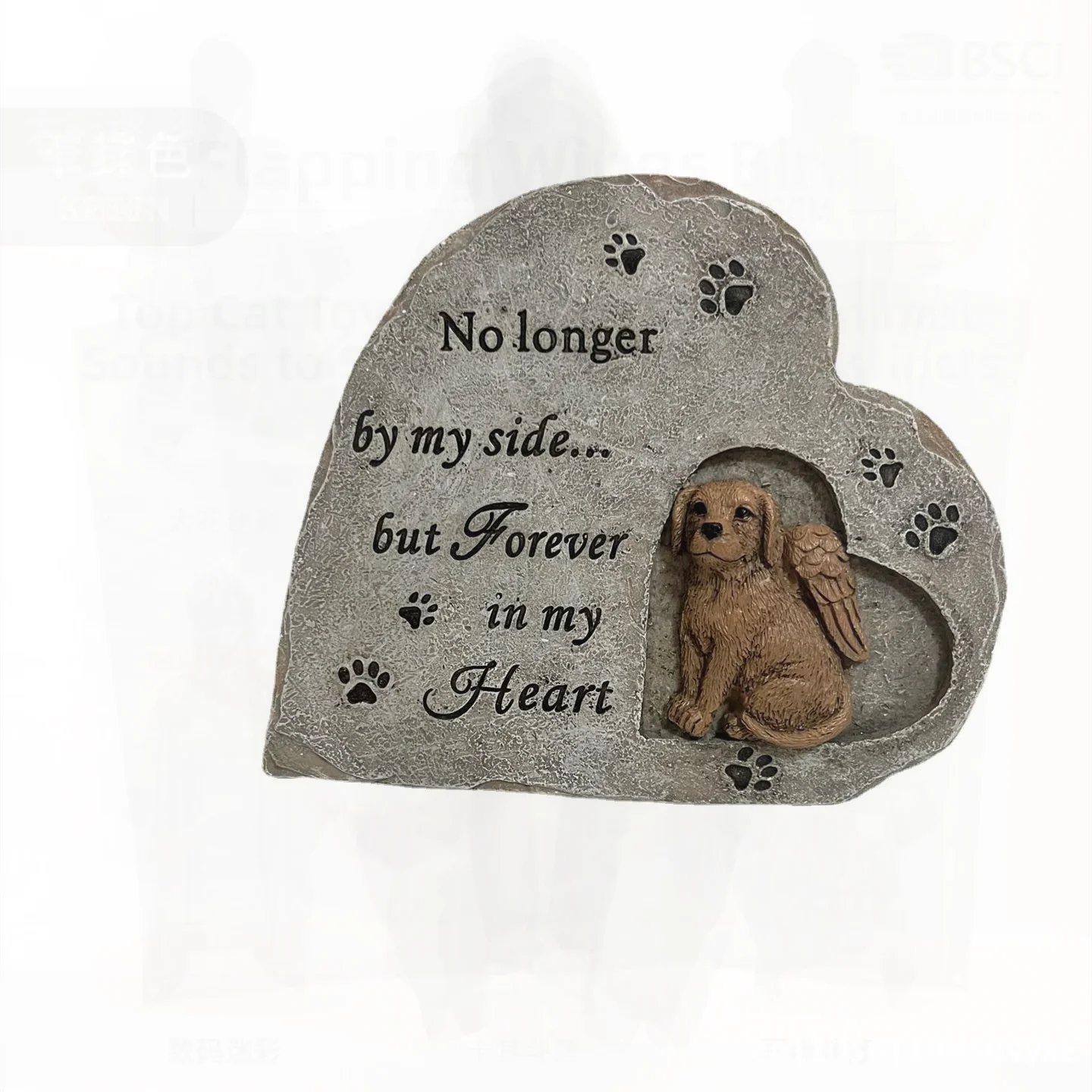 

Heart-Shaped Pet Puppy Monument Resin Garden Tombstone Small Animal Memorial Stone for Outdoor European And American Style