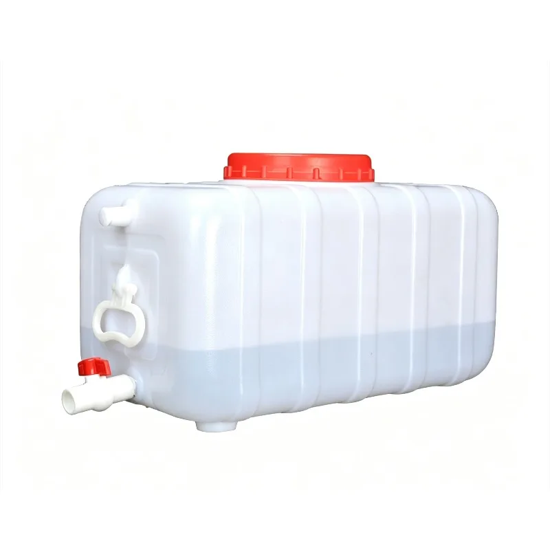 Heavy Duty Large Capacity Plastic Water Tank, Horizontal Rectangular Water Storage Tank for Outdoor Camping & Home Use