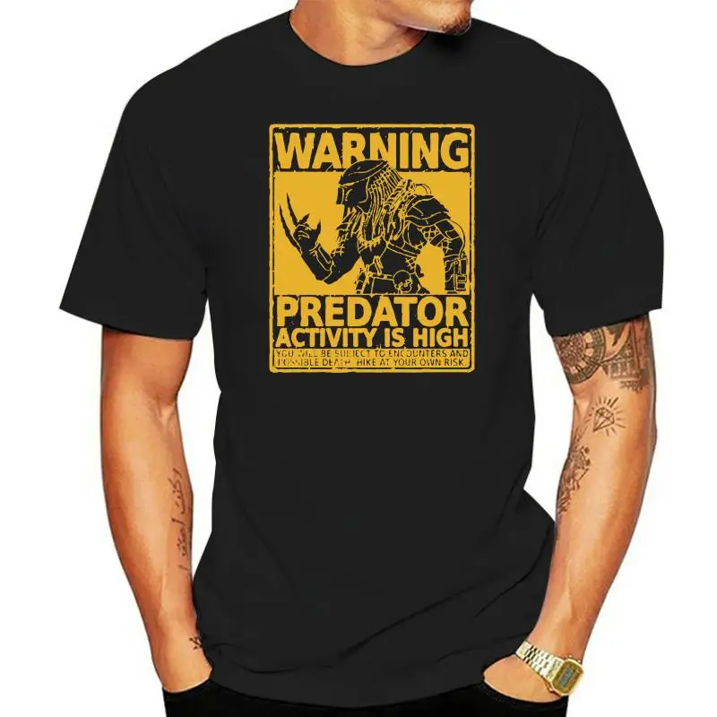 Tee Shirt t-shirts Hunter Season Predator Activity Is High Black T Shirt Men Crew Neck T Shirt Design Vintage Printed Cotton